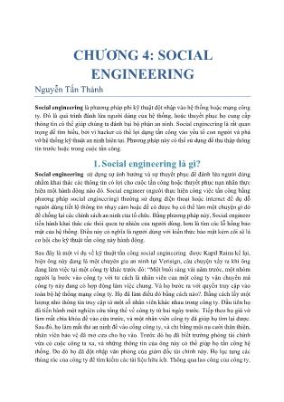 An toàn thông tin - Chương 4: Social engineering - Nguyễn Tấn Thành