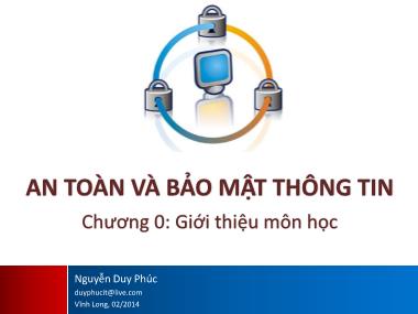 Bài giảng An toàn và bảo mật thông tin - Nguyễn Duy Phúc