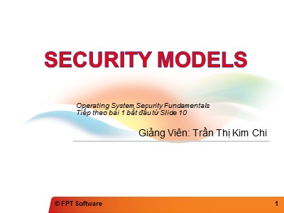 Bài giảng Security models