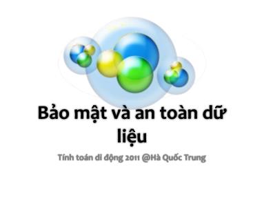 Bảo mật và an toàn dữ liệu - Hà Quốc Trung