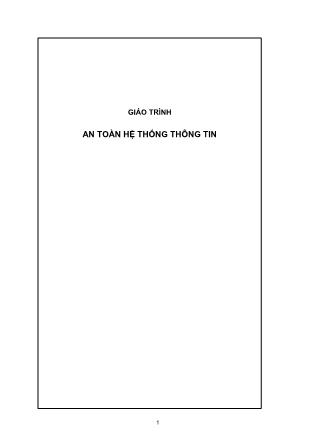 Giáo trình An toàn hệ thống thông tin