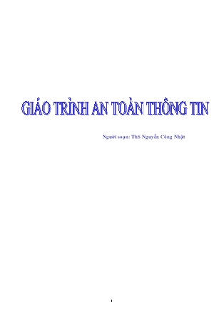 Giáo trình An toàn thông tin