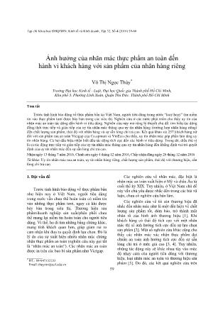 Ảnh hưởng của nhãn mác thực phẩm an toàn đến hành vi khách hàng với sản phẩm của nhãn hàng riêng