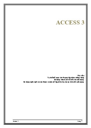 Bài giảng Access 3