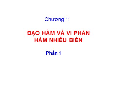 Bài giảng Bài 2: Đạo hàm và vi phân - Phần 1