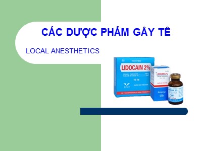 Bài giảng Các dược phẩm gây tê