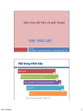 Bài giảng Cấu trúc dữ liệu và giải thuật - Bài 3: Cấu trúc cây