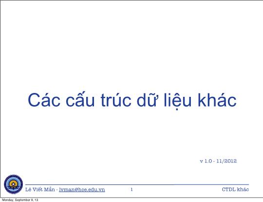 Bài giảng Cơ sở lập trình - Bài 8: Các cấu trúc dữ liệu khác