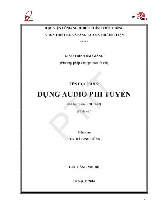 Bài giảng Dựng audio phi tuyến