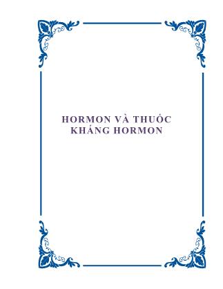 Bài giảng Dược lý học - Bài 35: Hormon và thuốc kháng Hormon