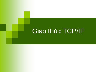 Bài giảng Giao thức TCP/IP