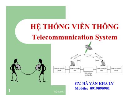 Bài giảng Hệ thống viễn thông (Telecommunication System) - Chương 7: Cáp quang-Fiber optical cable