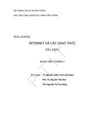 Bài giảng Internet và các giao thức (TEL 1409)