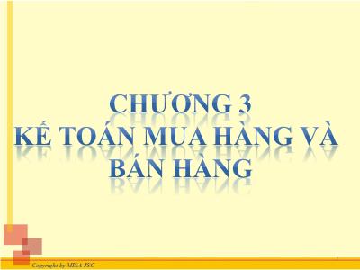 Bài giảng Kế toán mua hàng và bán hàng