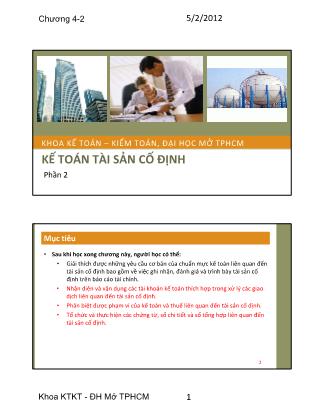 Bài giảng Kế toán tài chính 1 - Chương 4: Kế toán tài sản cố định (Phần 2)