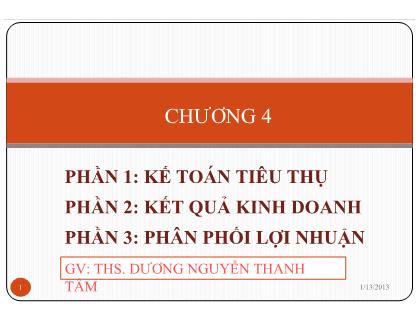 Bài giảng Kế toán tài chính I - Ths. Dương Nguyễn Thanh