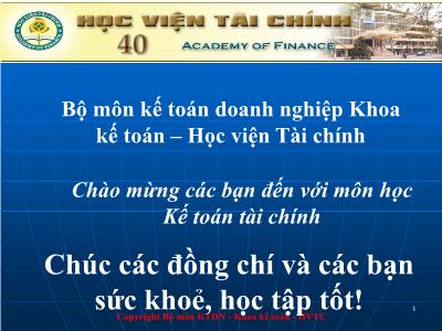 Bài giảng Kế toán tài chính