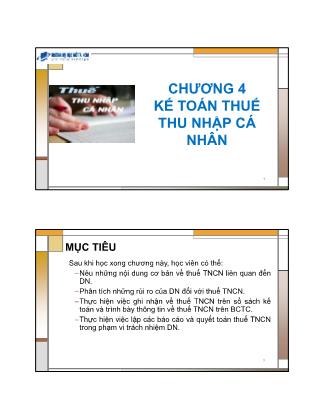 Bài giảng Kế toán thuế - Chương 4: Kế toán thuế thu nhập cá nhân