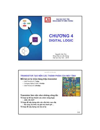 Bài giảng Kiến trúc máy tính - Chương 4: Digital Logic