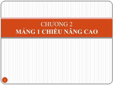 Bài giảng Kỹ thuật lập trình nâng cao - Chương 3: Mảng một chiều nâng cao