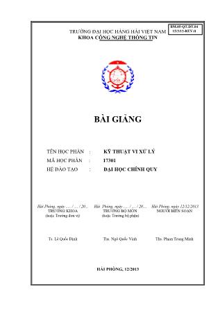 Bài giảng Kỹ thuật vi xử lý - Trường Đại học Hàng Hải