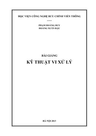 Bài giảng Kỹ thuật vi xử lý