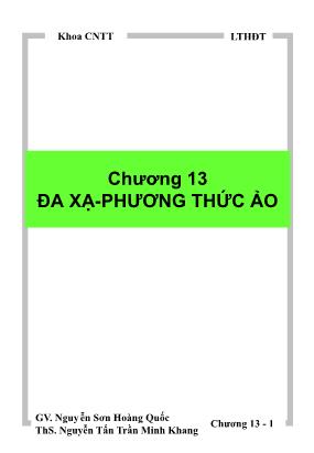 Bài giảng Lập trình hướng đối tượng - Chương 13: Đa xạ-Phương thức ảo