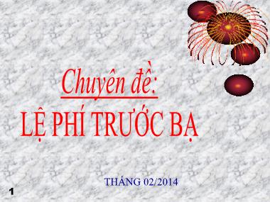 Bài giảng Lệ phí trước bạ