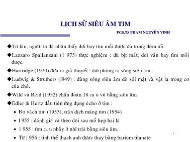 Bài giảng Lịch sử siêu âm tim