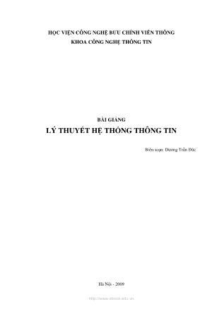 Bài giảng Lý thuyết hệ thống thông tin