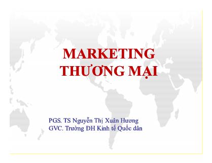 Bài giảng Marketing thương mại - PGS. TS Nguyễn Thị Xuân Hương