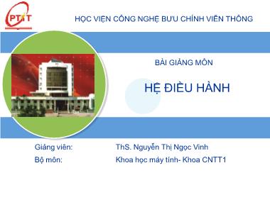 Bài giảng môn Hệ điều hành - Nguyễn Thị Ngọc Vinh