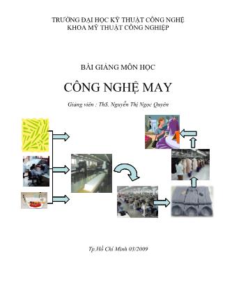 Bài giảng môn học Công nghệ may - ThS. Nguyễn Thị Ngọc Quyên