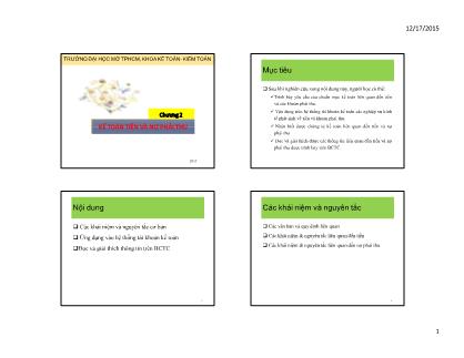Bài giảng môn học Kế toán tài chính 1 - Chương 2: Kế toán tiền và nợ phải thu