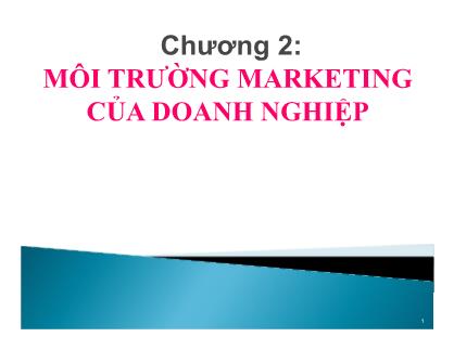 Bài giảng môn học Marketing căn bản - Chương 2: Môi trường marketing của doanh nghiệp