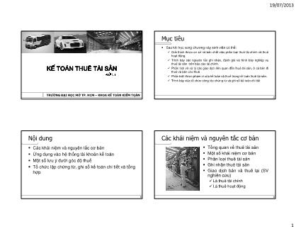 Bài giảng môn Kế toán Tài chính 2 - Chương 3: Kế toán thuê tài sản (Phần 1)