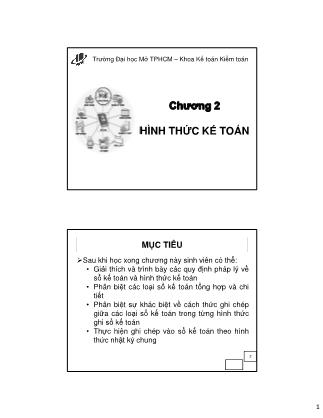 Bài giảng môn Kế toán Tài chính - Chương 2: Hình thức kế toán