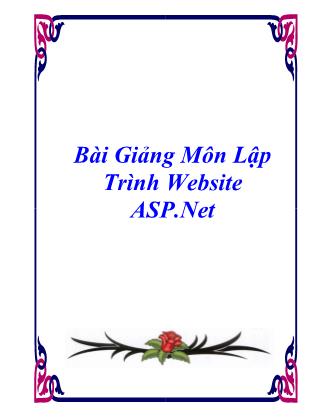 Bài giảng môn lập trình Website ASP.Net