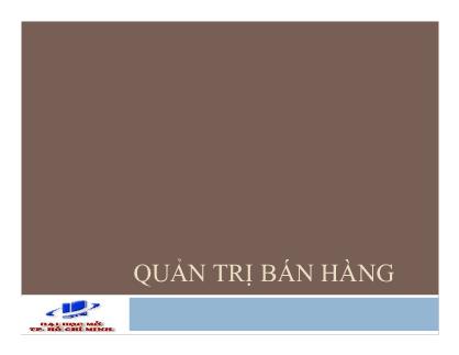 Bài giảng môn Quản trị bán hàng