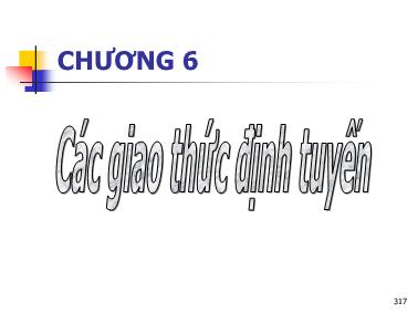 Bài giảng môn Thiết bị mạng - Chương 6: Các giao thức định tuyến