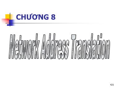 Bài giảng môn Thiết bị mạng - Chương 8: Network Address Translation (NAT)