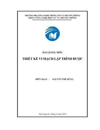 Bài giảng môn Thiết kế vi mạch lập trình được