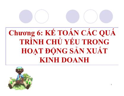 Bài giảng Nguyên lý Kế toán 2 - Chương 6: Kế toán các quá trình chủ yếu trong hoạt động sản xuất kinh doanh