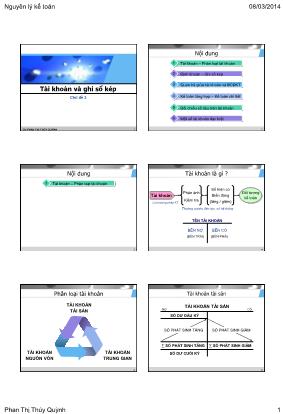 Bài giảng Nguyên lý kế toán - Chủ đề 3: Tài khoản và ghi sổ kép