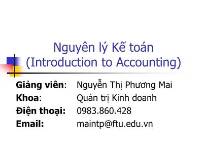 Bài giảng Nguyên lý Kế toán (Introduction to Accounting) - Chương 2: Phương pháp chứng từ kế toán