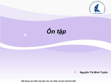 Bài giảng Nhập môn Công nghệ phần mềm - Bài 11: Ôn tập