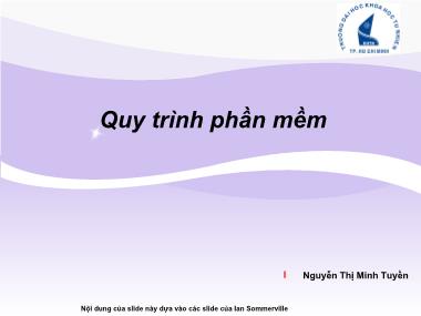 Bài giảng Nhập môn Công nghệ phần mềm - Bài 2: Quy trình phần mềm