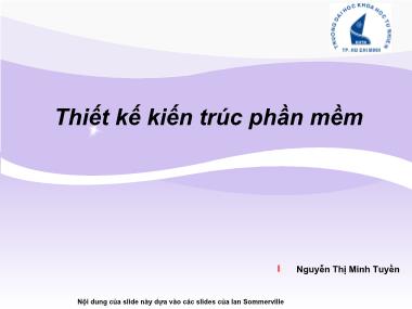 Bài giảng Nhập môn Công nghệ phần mềm - Bài 5: Thiết kế kiến trúc phần mềm