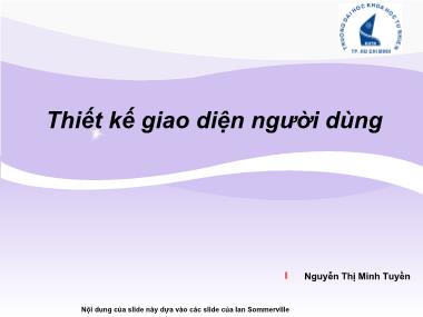 Bài giảng Nhập môn Công nghệ phần mềm - Bài 7: Thiết kế giao diện người dùng