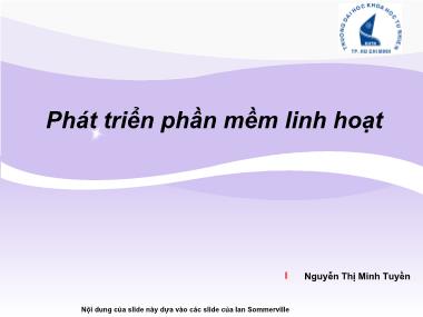 Bài giảng Nhập môn Công nghệ phần mềm - Bài 9: Phát triển phần mềm linh hoạt